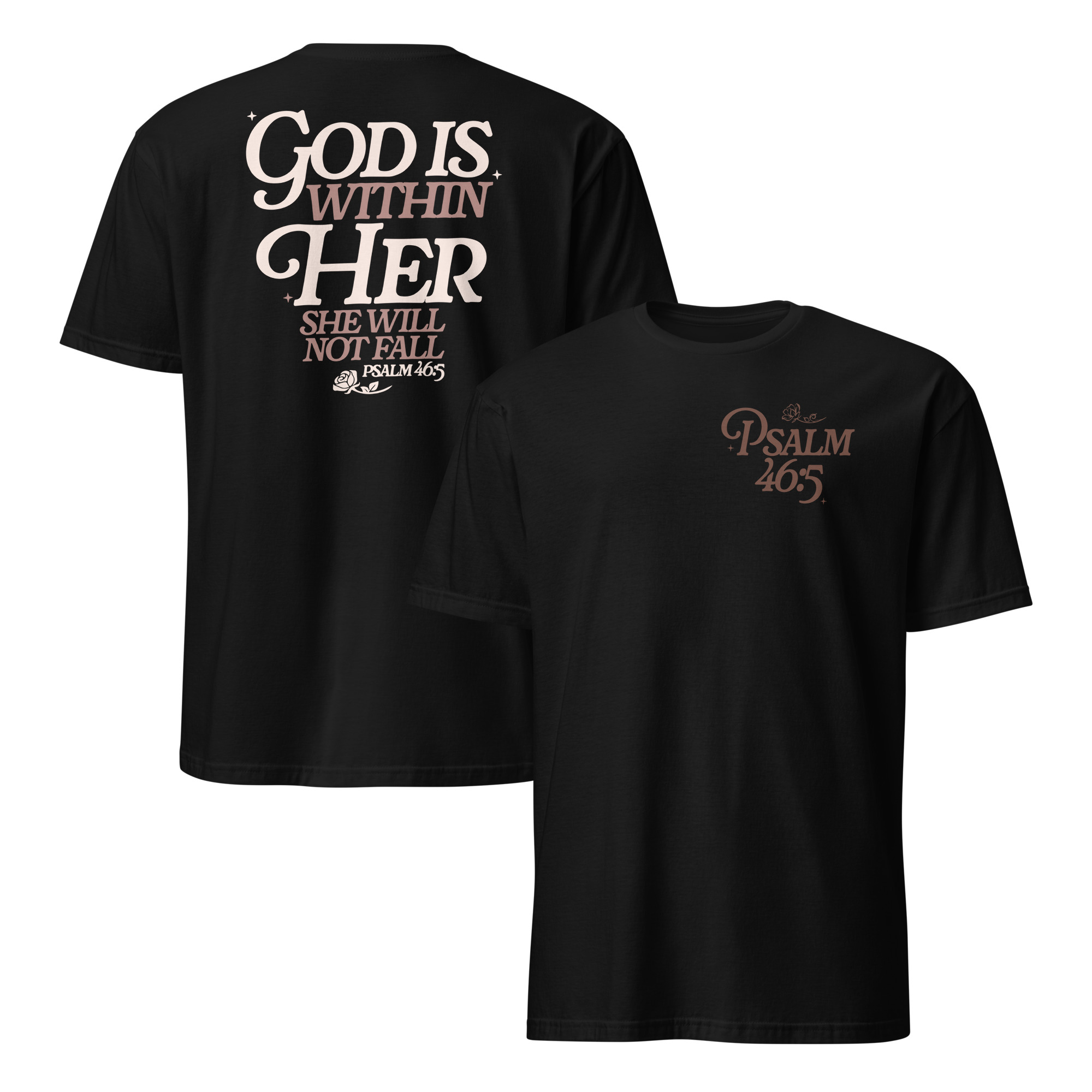 God Is Within Her Psalm 46:5 Christian Women Shirt 1 God is within her Psalm 46:5 shirt Christian women Comfort Colors tee front view