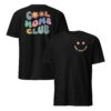 Cool moms club shirt with bold graphic design, front view
