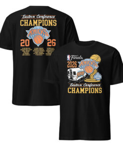 New York Knicks Eastern Conference Champions shirt black lifestyle fan apparel 2026