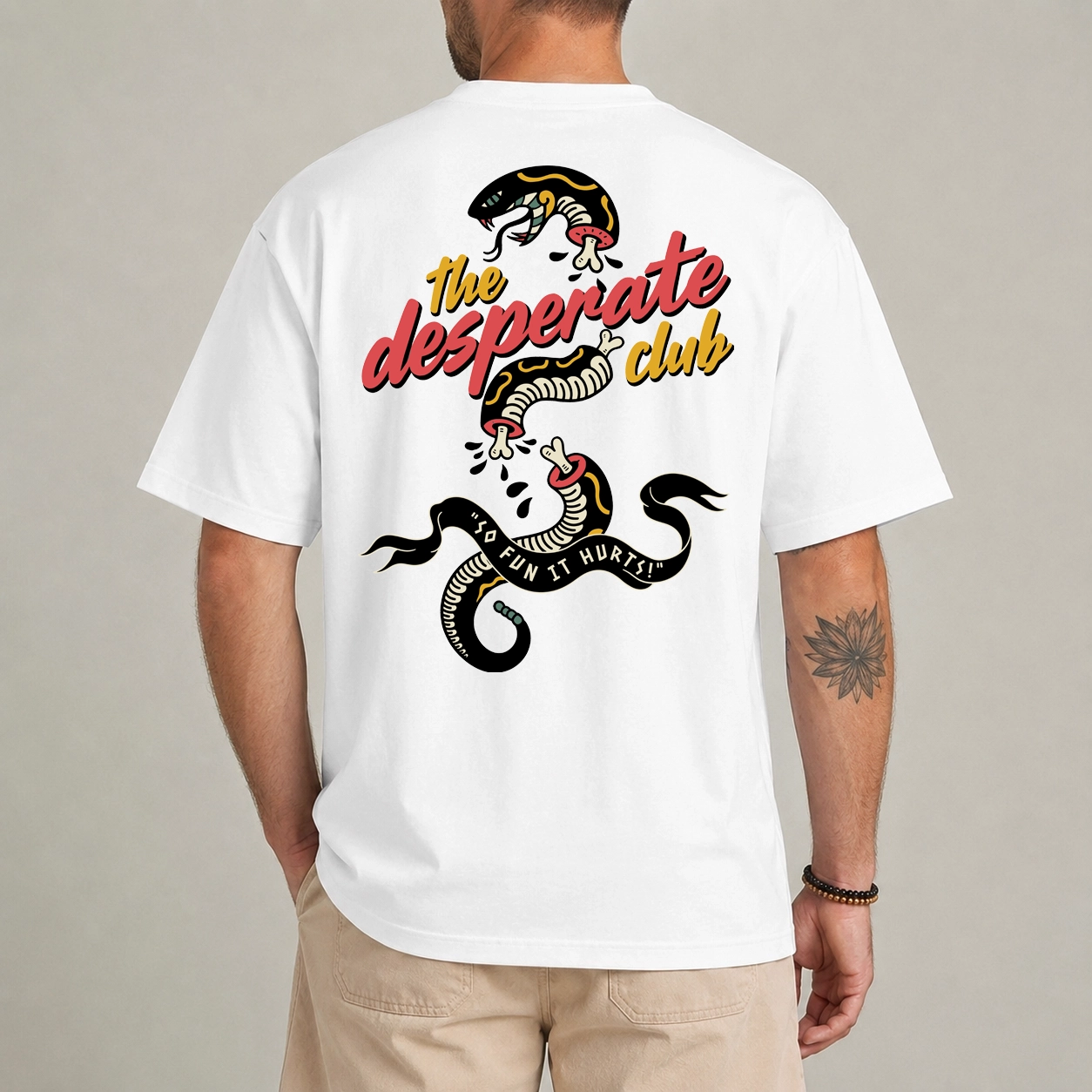 Desperado Club Shirt – Dungeon Crawler Carl Tee 1 Desperado Club shirt with tattoo-style snake illustration back print