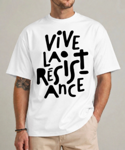 Vive la résistance feminist crop top front view empowering women graphic tee