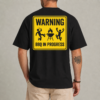 Funny BBQ shirt grill master gift Warning BBQ In Progress graphic front view