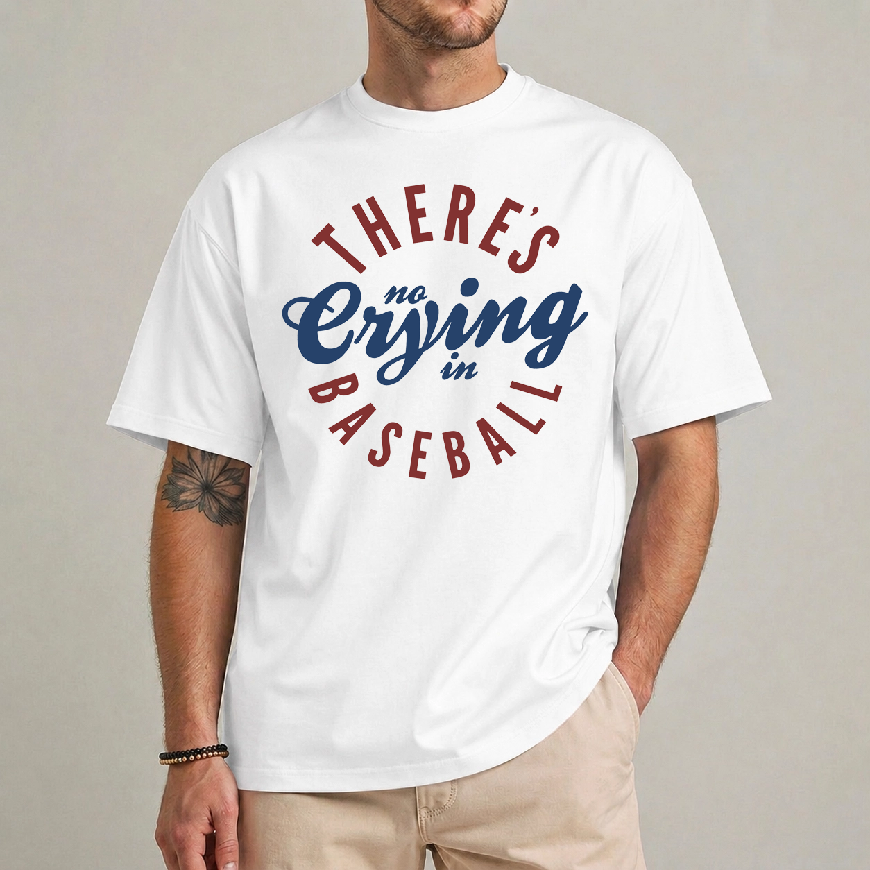 There's No Crying In Baseball Shirt Funny Vintage Game Day 1 There's no crying in baseball shirt funny vintage game day graphic tee front view