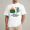 Sarcastic cat meme shirt weirdcore dark humor graphic tee front view men women