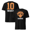 Knicks Sacrifice 10 Weeks shirt front view New York basketball graphic tee