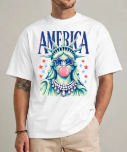 Statue of Liberty Bubble Gum 4th of July shirt – funny patriotic Independence Day tee