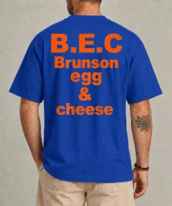 BEC Brunson Egg and Cheese New York Fan T-Shirt front view - BEC Brunson t-shirt