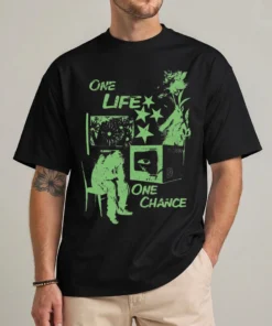 Y2K streetwear shirt one life one chance vintage grunge graphic tee front view