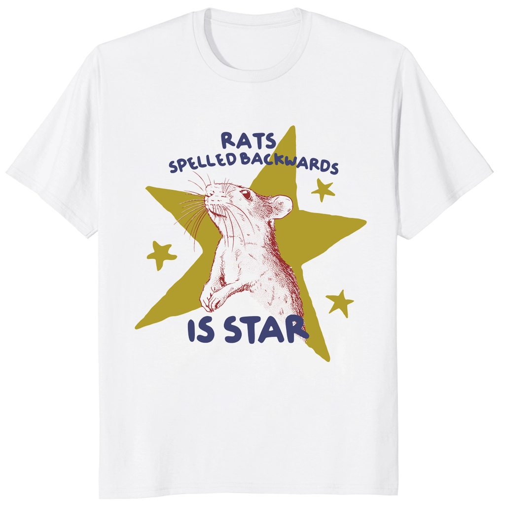 Rats Spelled Backwards Shirt | Funny Wordplay Tee 1 Rats Spelled Backwards Shirt front view funny wordplay graphic tee