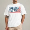 Literacy and Justice for All shirt front view reading teacher ELA graphic tee