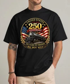 Big Boy 4014 t-shirt - Big Boy 4014 Vintage Steam Locomotive Railroad T-Shirt front view