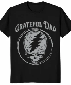 Grateful Dad Skull Shirt front view Father's Day graphic tee