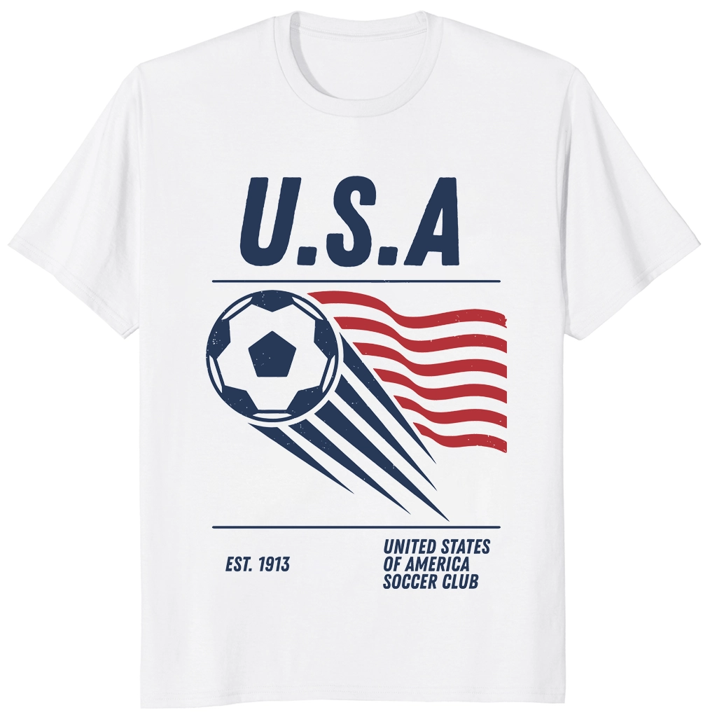 90s USA Soccer Shirt | Retro World Cup Tee 1 90s USA Soccer Shirt front view retro soccer fan graphic tee