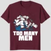 Too Many Men Shirt front view hockey graphic tee