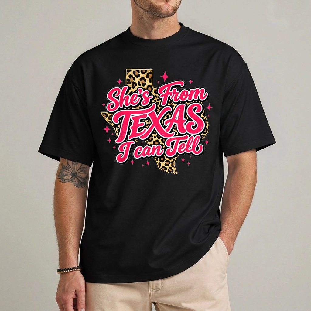 She's From Texas I Can Tell Shirt | Retro Vintage Texas Girl Tee 1 She's From Texas I Can Tell Shirt retro vintage Texas girl t-shirt front view