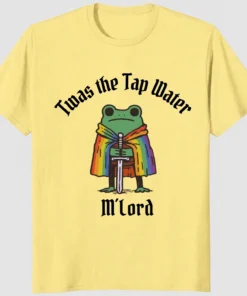 Tap Water Frog Shirt front view LGBTQ pride graphic tee