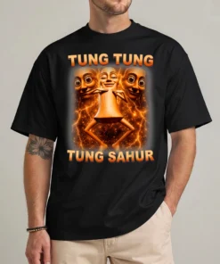 Tung Tung Tung Sahur shirt — funny Italian brainrot meme graphic tee front view