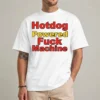 Hotdog Powered Fuck Machine shirt front view funny adult humor graphic tee