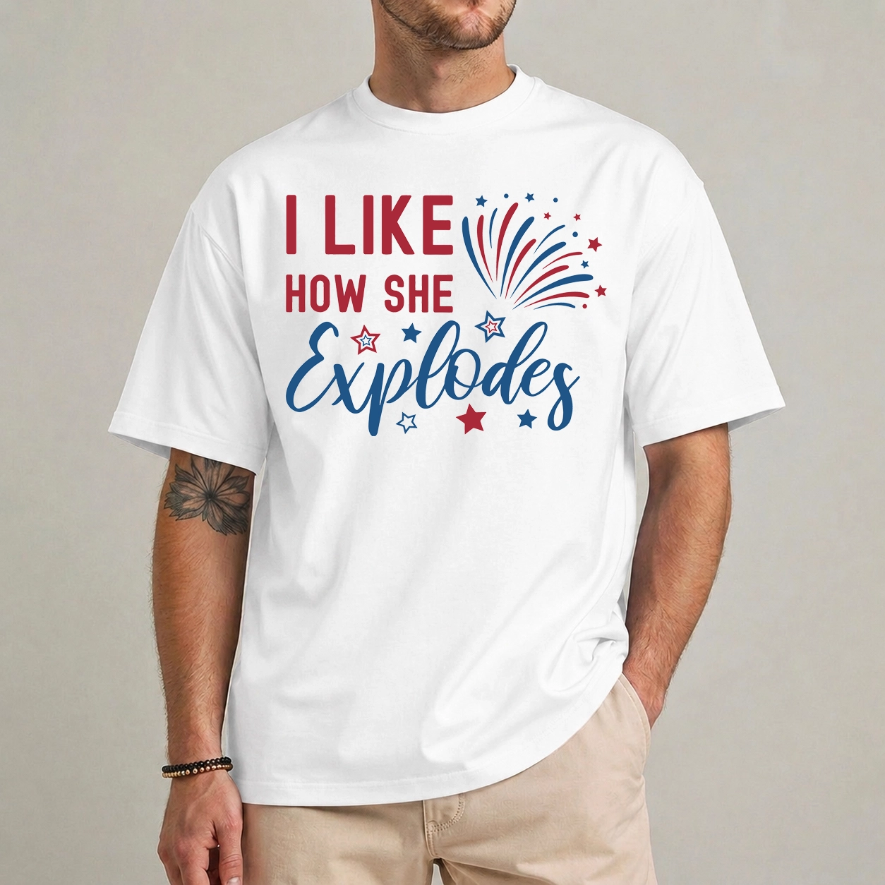 I Like How She Explodes 4th Of July T Shirt 1 I Like How She Explodes funny 4th of July t-shirt front view
