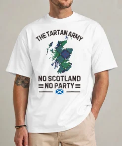 no scotland no party shirt front view scotland world cup 2026 fan tee