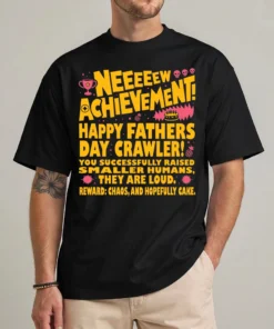 Happy Fathers Day Crawler New Achievement Gamer Dad USA T-Shirt front view