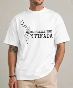 free Palestine shirt human rights activist graphic tee front view