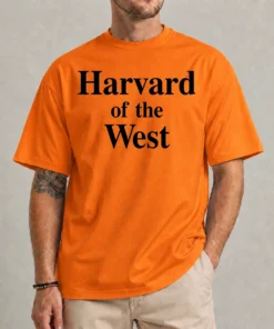 Harvard of the West funny college pride graphic tee front view