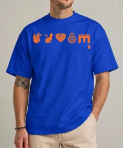 NY Starting Five tee front view basketball fan graphic shirt