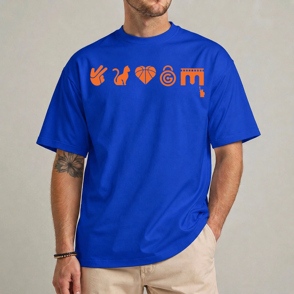 NY Starting Five Tee - Basketball Fan Graphic Shirt 1 NY Starting Five tee front view basketball fan graphic shirt