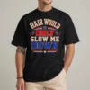 aerodynamic bald hair shirt front view funny bald man graphic tee