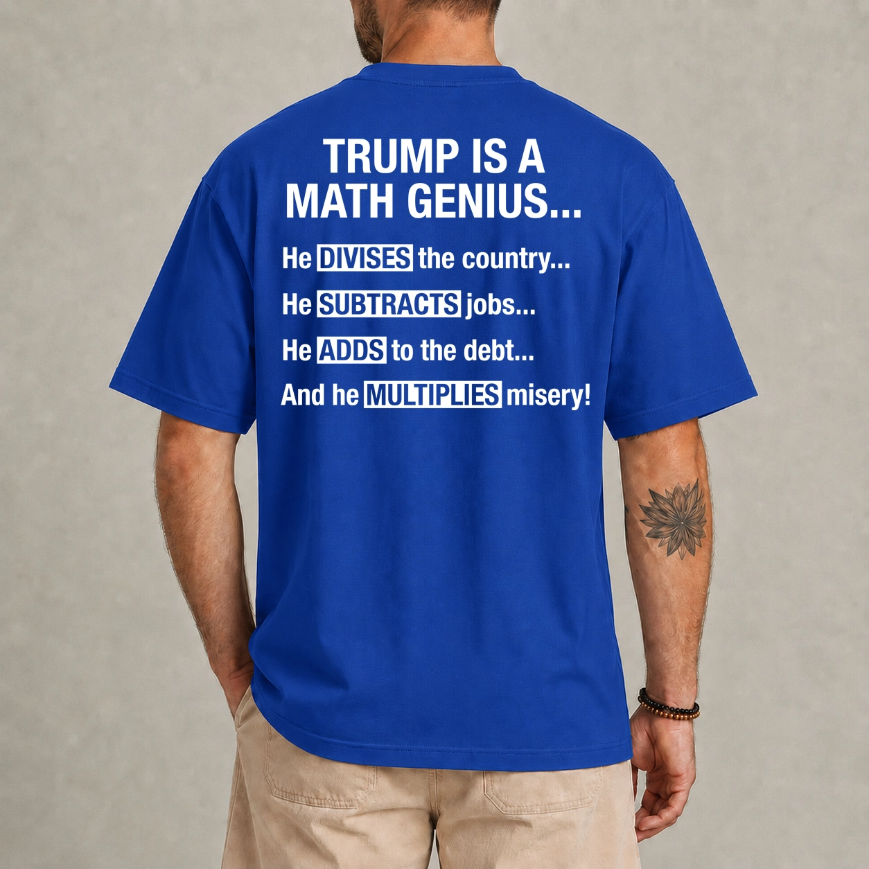 Trump Divides The Country Funny Political Satire Tee 1 Trump divides the country shirt front print