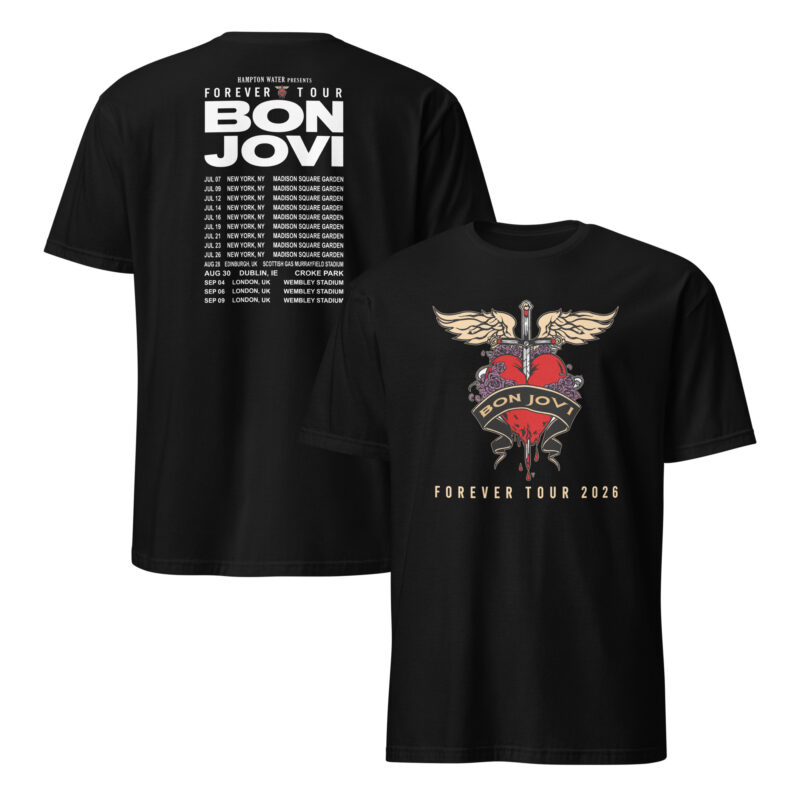 Bon Jovi Forever Tour 2026 Unofficial Fan Tribute Rock Concert T-Shirt 2 Bon Jovi Forever Tour 2026 Unofficial Fan Tribute T Shirt