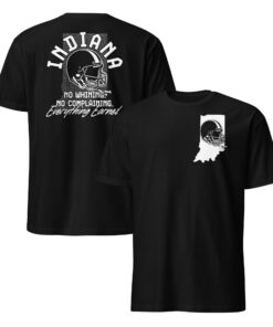 Indiana Football shirt with state silhouette and football helmet illustration