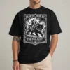 Hear Ye Hear Ye Fun Aunt shirt with medieval armored rider on black cat illustration