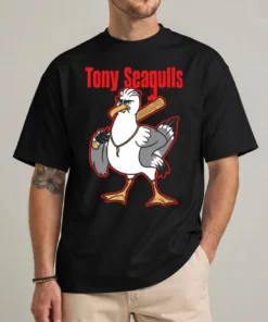 Jared Carrabis Tony Seagulls shirt baseball graphic tee