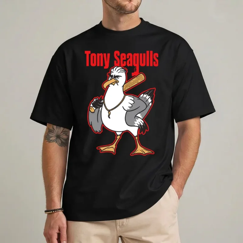 Jared Carrabis Tony Seagulls T-Shirt | Baseball Tee 2 Jared Carrabis Tony Seagulls shirt baseball graphic tee