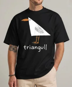Triangull Seagull Pun shirt with minimalist triangle bird illustration