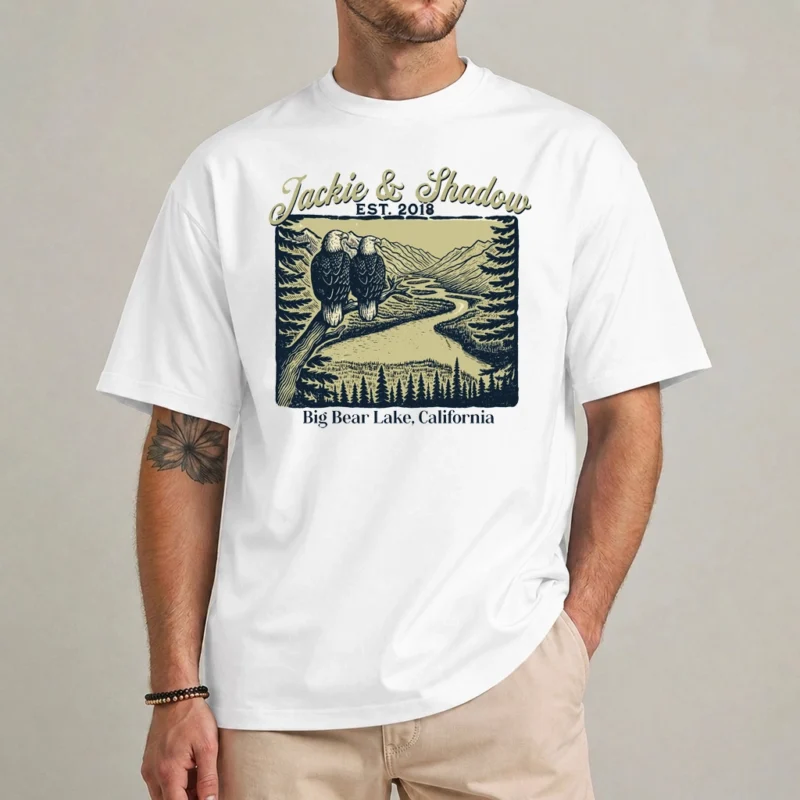 Jackie and Shadow Big Bear Eagles Tribute T-Shirt 2 Jackie and Shadow eagle shirt front view graphic tee