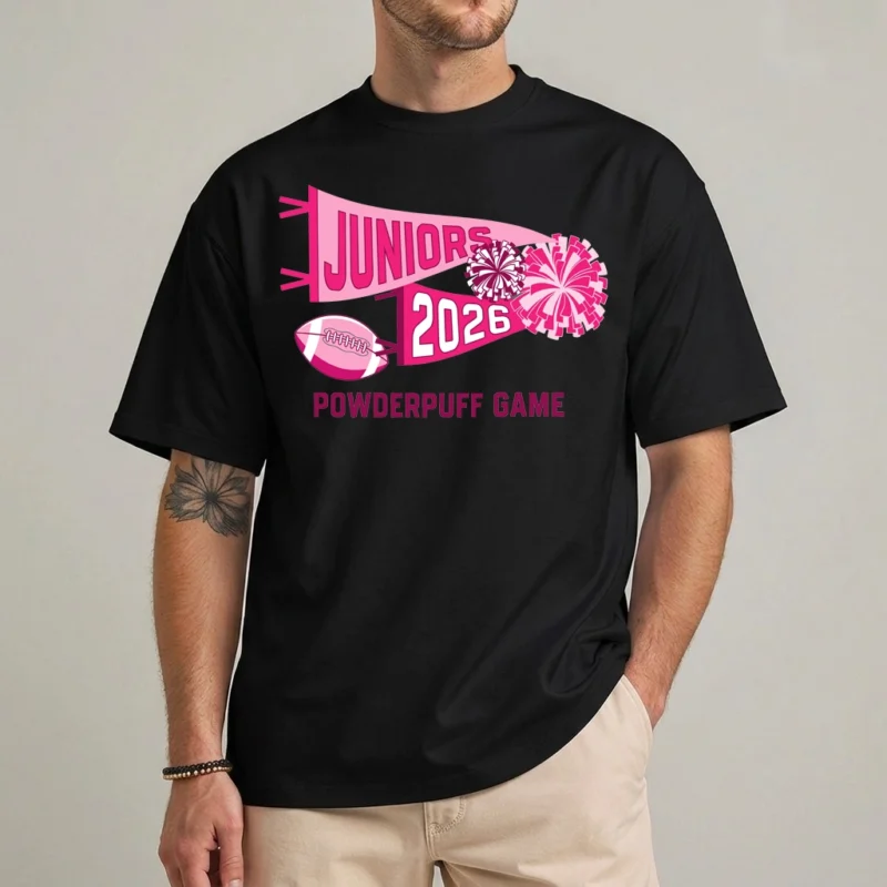Juniors 2026 Powderpuff Shirt | School Spirit Tee 2 Juniors 2026 Powderpuff shirt front view school spirit tee
