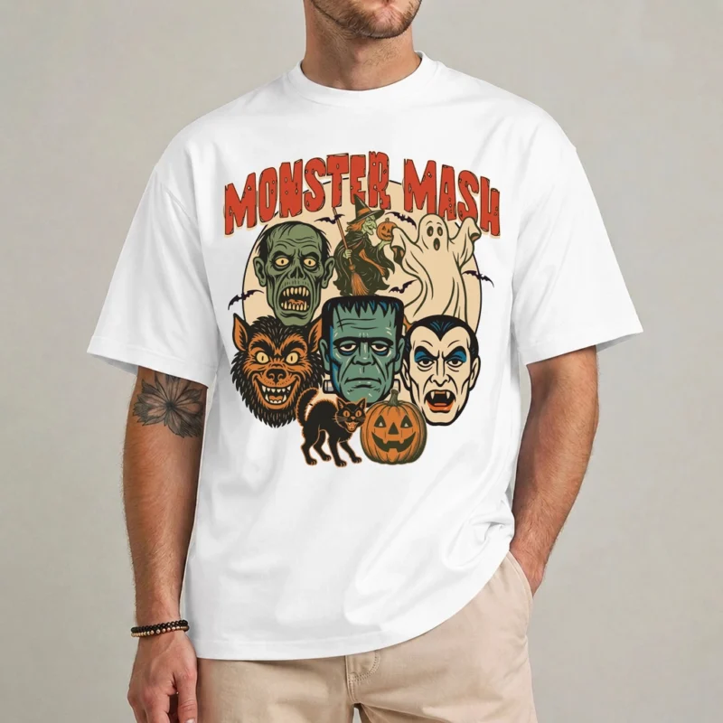 Monster Mash Halloween Shirt | Retro Spooky Tee 2 Monster Mash Halloween shirt front view graphic tee