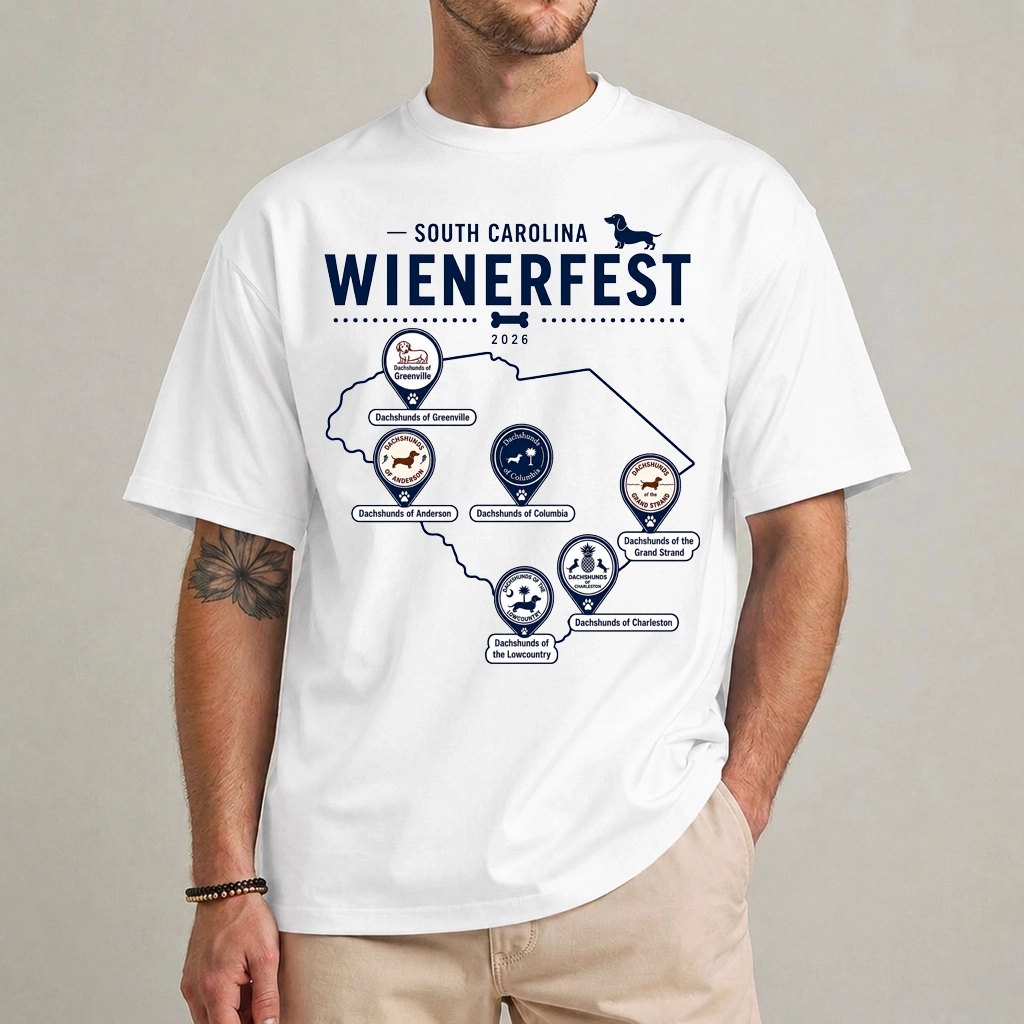 South Carolina Wienerfest 2026 Dachshund Festival Wiener Dog Lover South Carolina Dog Event Gift T Shirt 1 South Carolina Wienerfest Dachshund Festival T Shirt