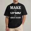 Make LIV Golf Great Again Shirt in black with white slogan lettering and two stars