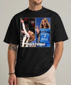 DiJonai Carrington hard foul shirt front view black fatigue tee