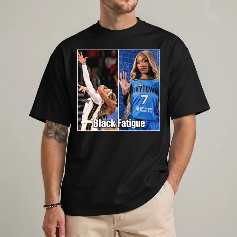 Black Fatigue DiJonai Carrington Hard Foul Meme WNBA T-Shirt 2 DiJonai Carrington hard foul shirt front view black fatigue tee