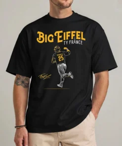 Big Eiffel Ty France shirt front view Padres graphic tee