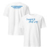White Y2K Statement Shirt showing I Want It That Way front and Millennium Homecoming Düsseldorf 2026 back
