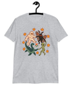 Dancing Cryptids Shirt | Bigfoot Mothman Alien Tee - Image 4