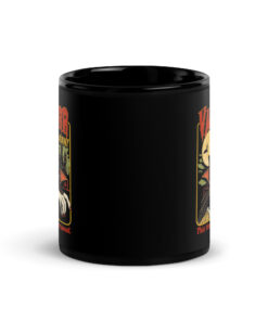 Vampire Cat Mug - Retro Halloween Black Coffee Cup 8 Vampire Cat Mug, 11 oz, front view