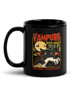 Vampire Cat Mug, 11 oz, handle on the left