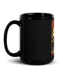 Vampire Cat Mug - Retro Halloween Black Coffee Cup 10 Vampire Cat Mug, 15 oz, handle on the left